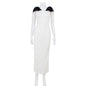 Black-and-white Contrast Sleeveless Sheath Dress