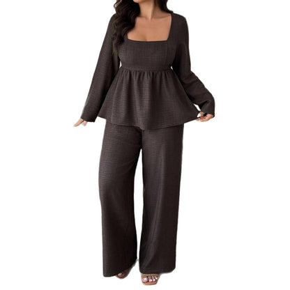 European And American Plus Size Women's Clothes Suit Square Collar