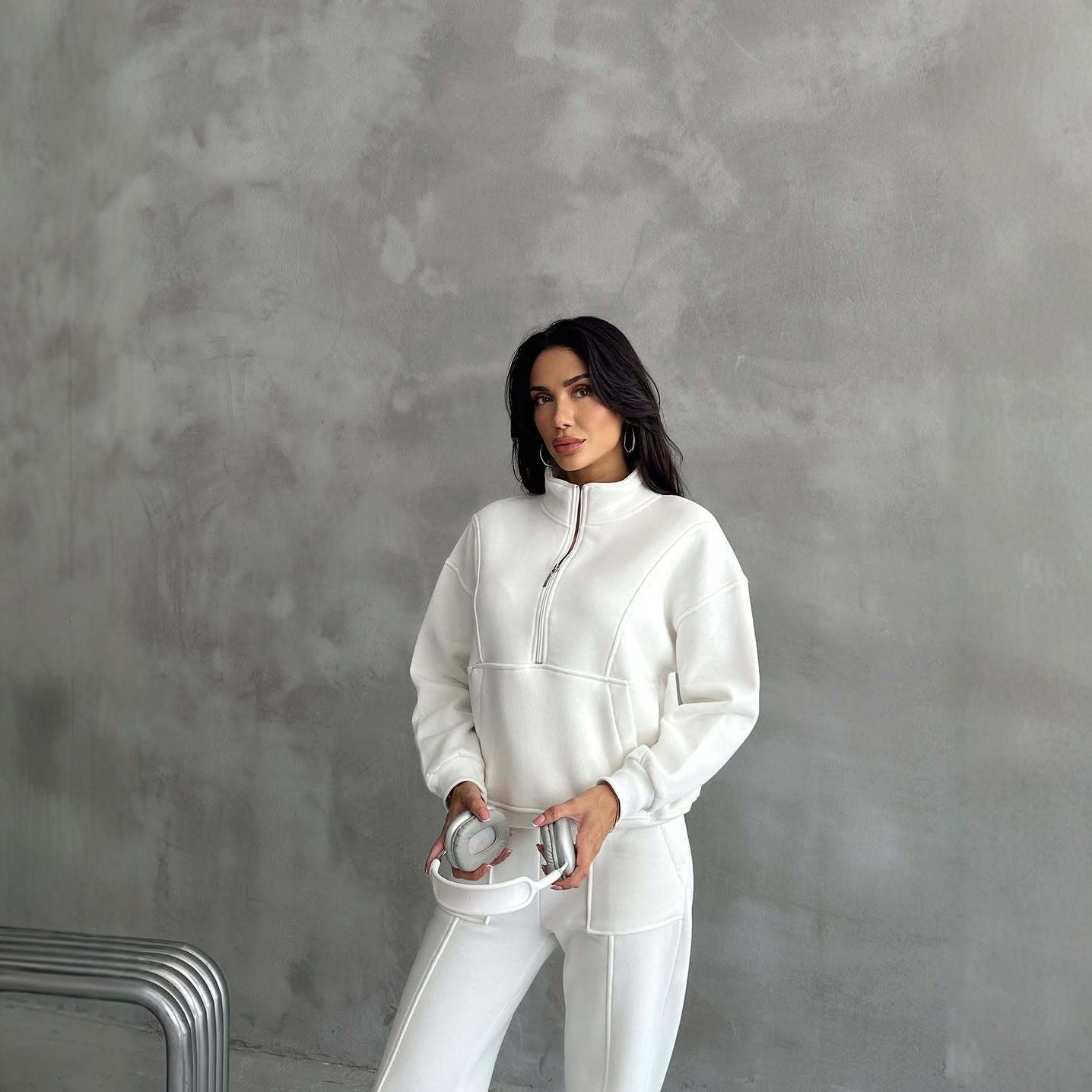 European And American Women's Clothing Two-piece Sweater Fleece Sports