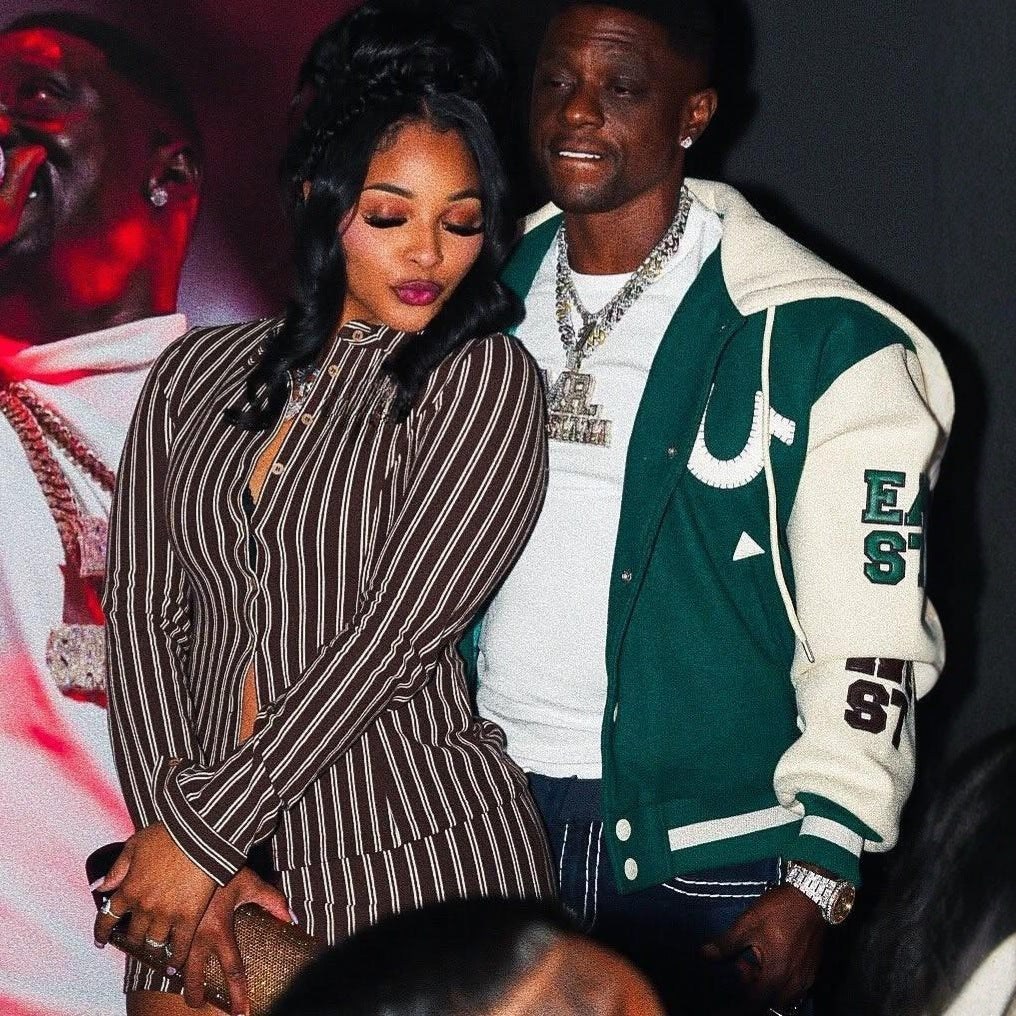 Fashionable Retro Color-Block Striped Long-Sleeve Top And Skirt Set