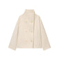 Women's High-neck Button-down Loose Knit Top