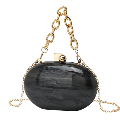 Oval Acrylic Chain Crossbody Shoulder Hand Bag
