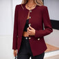 Round Neck Long Sleeve Button Cardigan