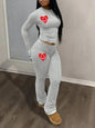 Women's Fashion Personality Heart Printing Suit