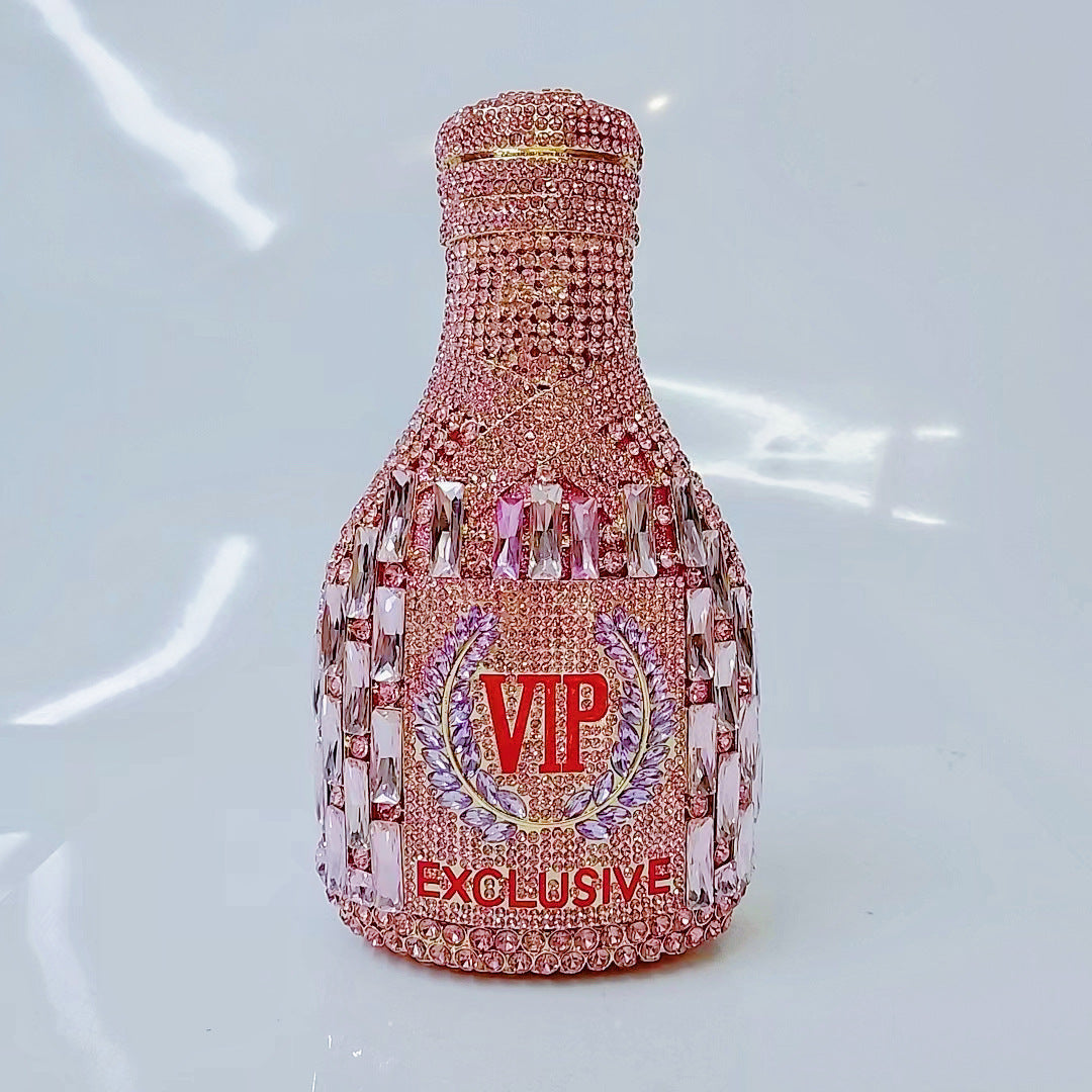 Champagne Bottle Diamond Hand Holding Dinner Bag
