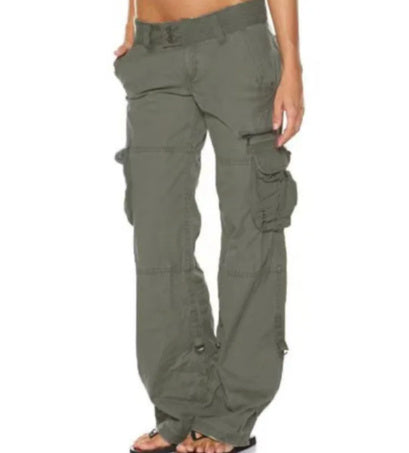 Women's Multi Pocket Casual Loose Straight Cargo Pants