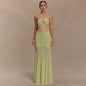 Strapless Lace-panelled Asymmetrical Dress