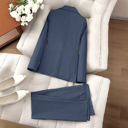 New Blue Color Business Coat Trousers Suit