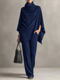 Womens Cloak Top And Wide-leg Pants Two-piece Set