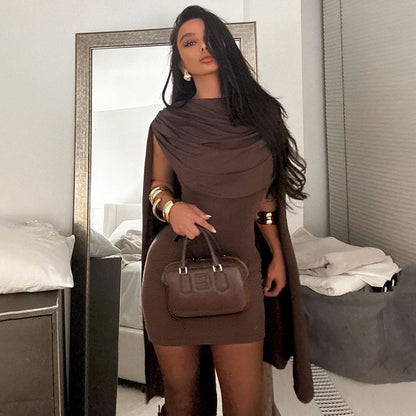 Women's Solid Color Slim-fit Surplice Neckline Sleeveless Dress