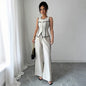 Casual Elegant Button Vest Wide Leg Pants Two-Piece Set Women