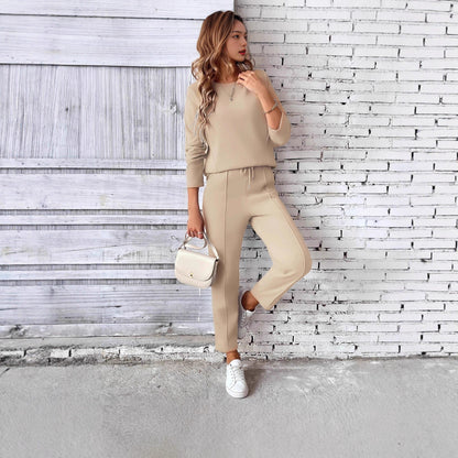 New Fashion Casual Loose Sweater Trousers Two-piece Set
