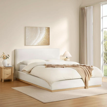 Queen Size Luxurious Upholstered Platform Bed Frame