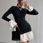 Women's Fashion Round Neck Long Sleeve Dress