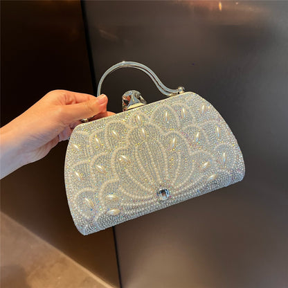 Alloy Rhinestone Carved Banquet Bag Women