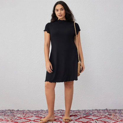 Women's Simple And Elegant Knitted Maxi Short-sleeve Dress