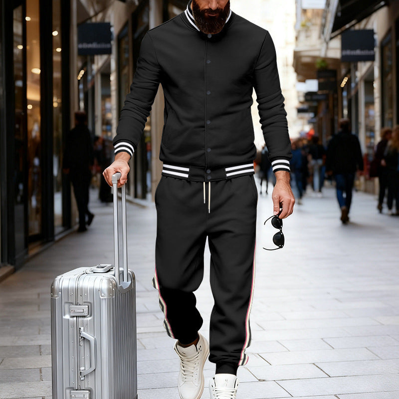 Striped Tapered Pants Two-piece Set American Casual Sportswear