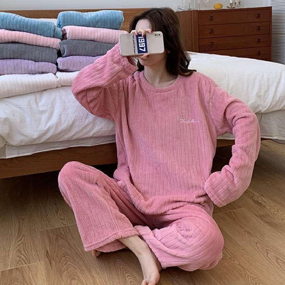 New Vertical Stripe Thickened Warm Home Suit