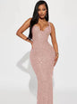 Women's Slim Shoulder Strap Sequin Bodycon Dress
