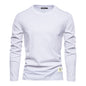 Men's Fashion Casual Exercise Outer Wear Round Neck Cotton Base Shirt