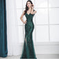 Fishtail Long Summer Sequins Sling Evening Dress Banquet