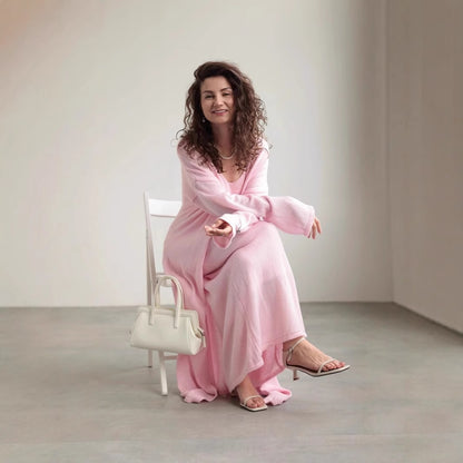 Loose Women's Casual Suits Long Sleeve Cardigan And Camisole Dress