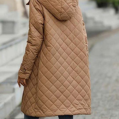 Rhombus New Loose Hooded Cotton Casual Jacket