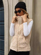 Women's Clothing Cardigan Zipper Loose Diamond Lattice Coat Plush Vest
