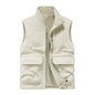 Men's Outdoor Double-sided Wear Velvet Vest Multi-pocket Leisure Cargo