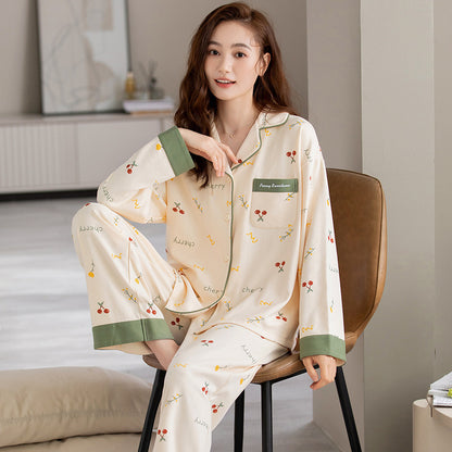 Women's Cotton Pajamas Can Be Worn Outside In Spring And Autumn