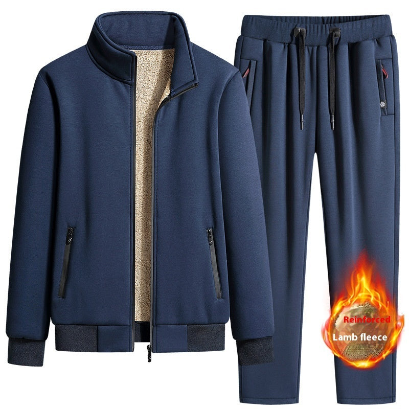 Cotton Winter Fleece Men's Casual Lambswool Plus Size