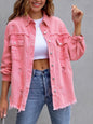 Fashion Ripped Shirt Jacket Female Autumn And Spring Casual Tops Womens Clothing