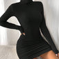 Euro-American Style High-neck Dress
