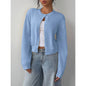 Chic Long Sleeved Knitted Cardigan Fashion Slim Solid Color Short Sweater For Women Clothing
