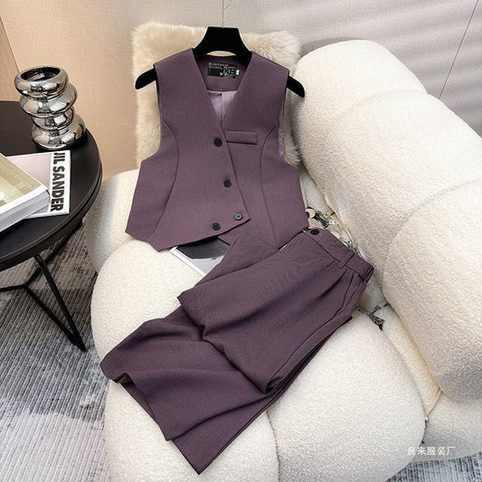 Vest Suit Purple Profile Vest Trouser Suit
