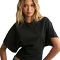 Summer Batwing Sleeve T-shirt Ins Fashion Round Neck Pullover Short-sleeved Tops For Women Clothing