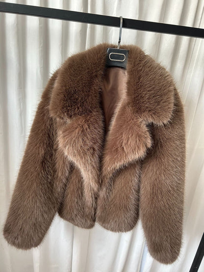 New Plush Artificial Fur Coat Women
