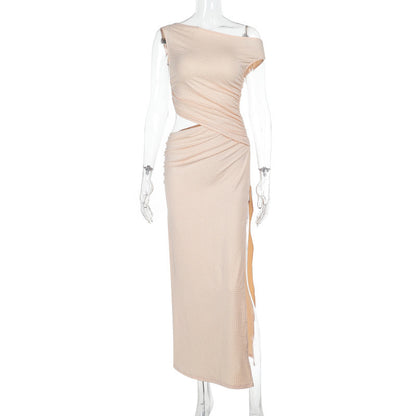 Womens Asymmetrical Dress With A Side Slit