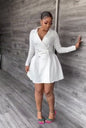 New Temperament Design Lapel Long Sleeve Suit Dress