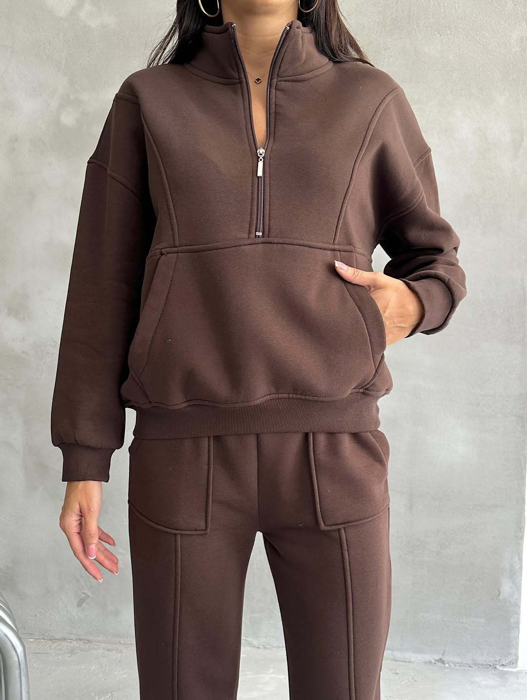 European And American Women's Clothing Two-piece Sweater Fleece Sports