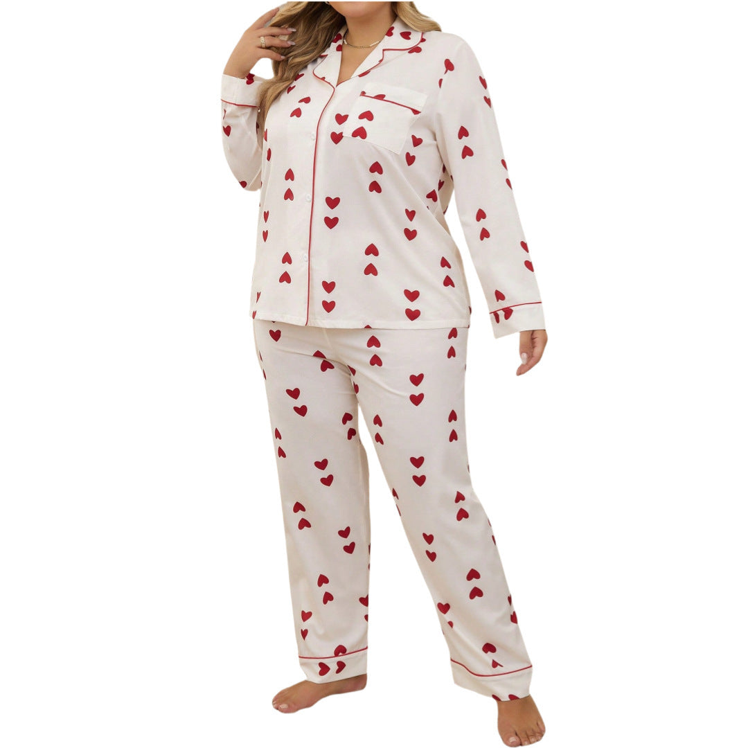 Small Love Home Wear Large Size Plus-sized Two Pieces