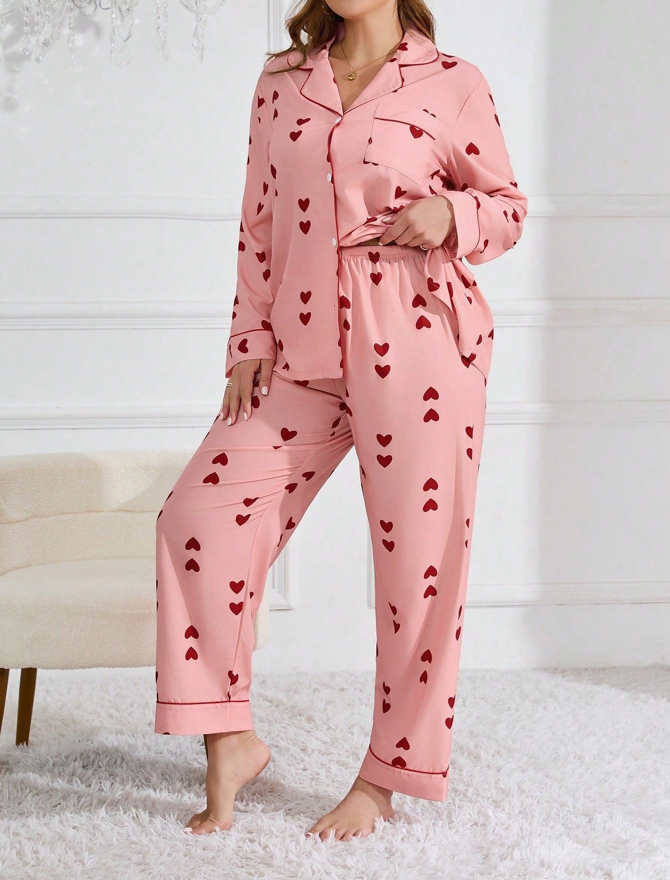 Small Love Home Wear Large Size Plus-sized Two Pieces