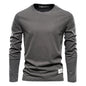 Men's Fashion Casual Exercise Outer Wear Round Neck Cotton Base Shirt