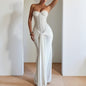 Evening Dress Long Skirt Waist-cinching Slim Ribbon Strapless Elegant Dress