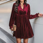Valentine's Day Slimming Velvet Women's Dress