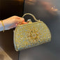 Alloy Rhinestone Carved Banquet Bag Women