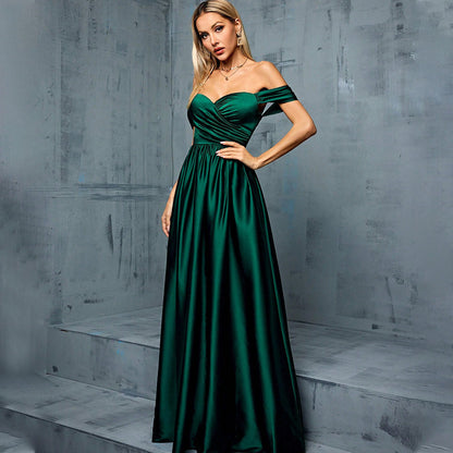Long Slimming And Shoulder Hollow Girlfriends Evening Dress