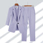 2pcs Casual Blazer Set Solid Color Lapel Single-breasted Jacket And Zipper Straight Pants Women's Office Business Suit