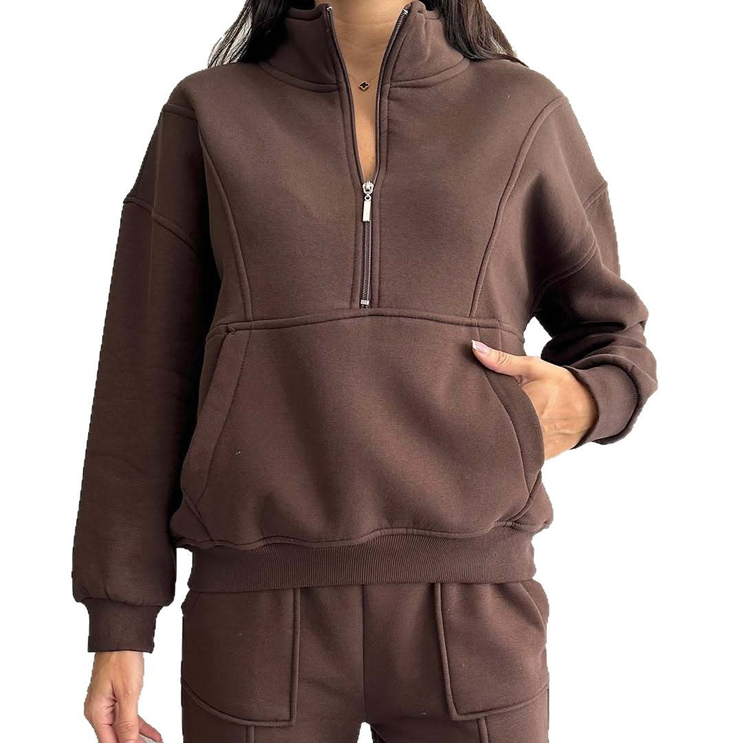 European And American Women's Clothing Two-piece Sweater Fleece Sports