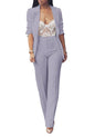 Pure Long Sleeveless Simple Draping Wide Leg Casual Suit